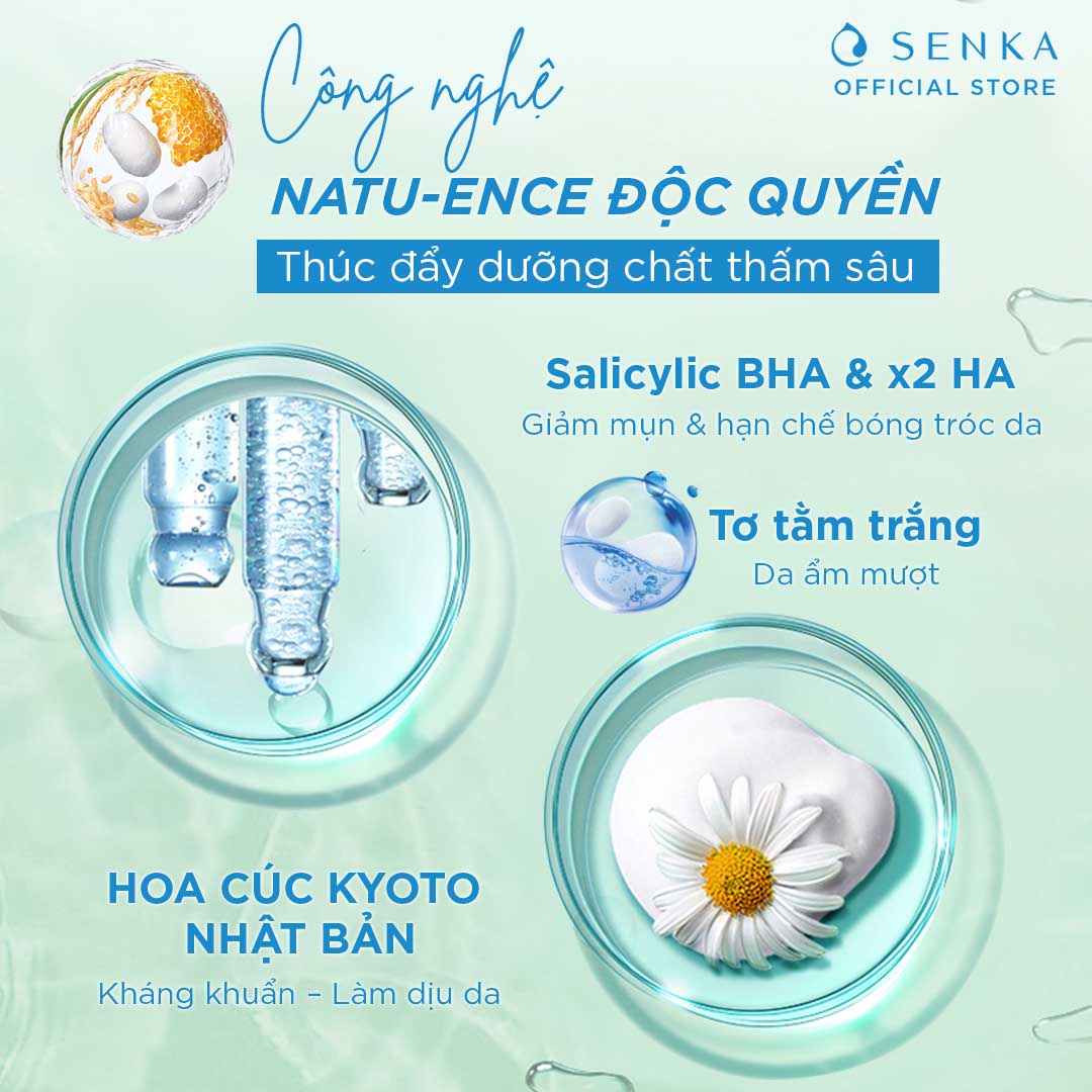 Bộ sản phẩm làm sạch dịu nhẹ dành cho da mụn Senka