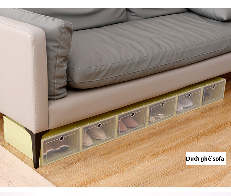 Hộp Đựng Giày Dép Loại Mới - Kích Thước Lớn 33*23*14cm - Nhựa Cứng - Trong Suốt - Có Lỗ Thoáng Khí - Phù Hợp Đựng Giày Cao Gót, Giày Sneaker Size Lớn