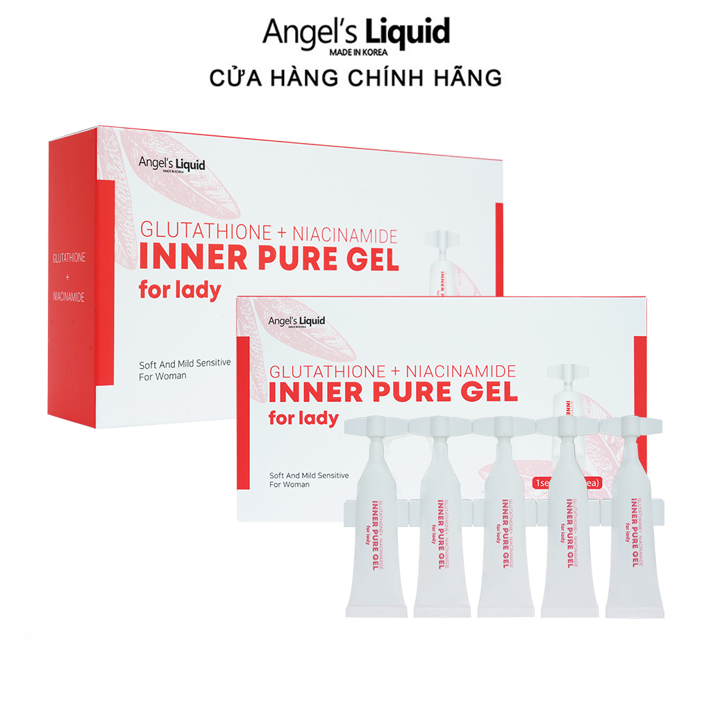 Siêu Tinh Chất Làm Hồng Se Khít Cô Bé Angel Liquid Glutathione Plus Niacinamide Inner Pure Gel 15 Ống (Có Che Tên)