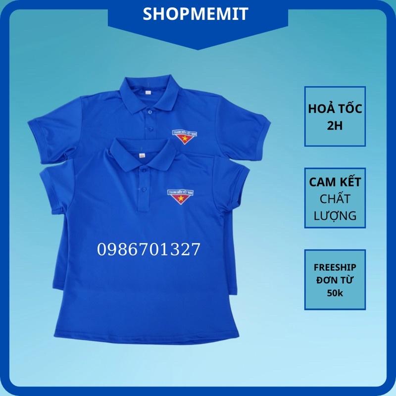 Áo thun Đoàn TNVN chất poly 4 chiều logo thêu trực tiếp form chuẩn có big size