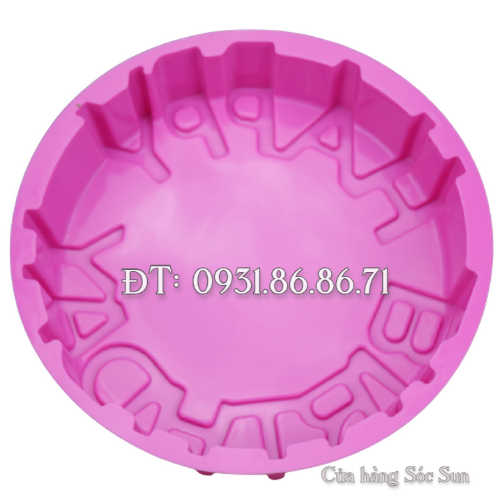 Khuôn silicon sinh nhật Happy Birthday loại 20 cm - Mã số 1034