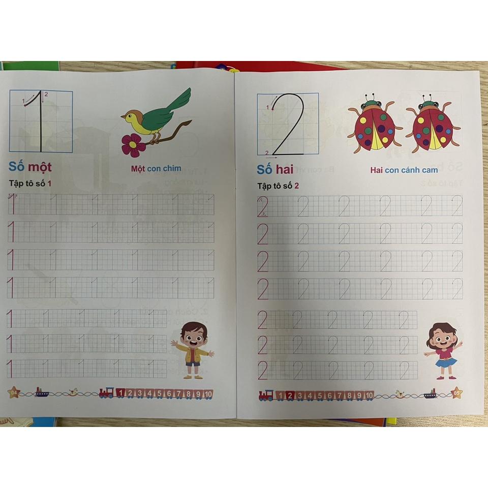 Bộ 8 cuốn Rèn luyện kỹ năng cho bé từ 4 - 5 tuổi - Bé tập làm quen với Toán, Tiếng Việt