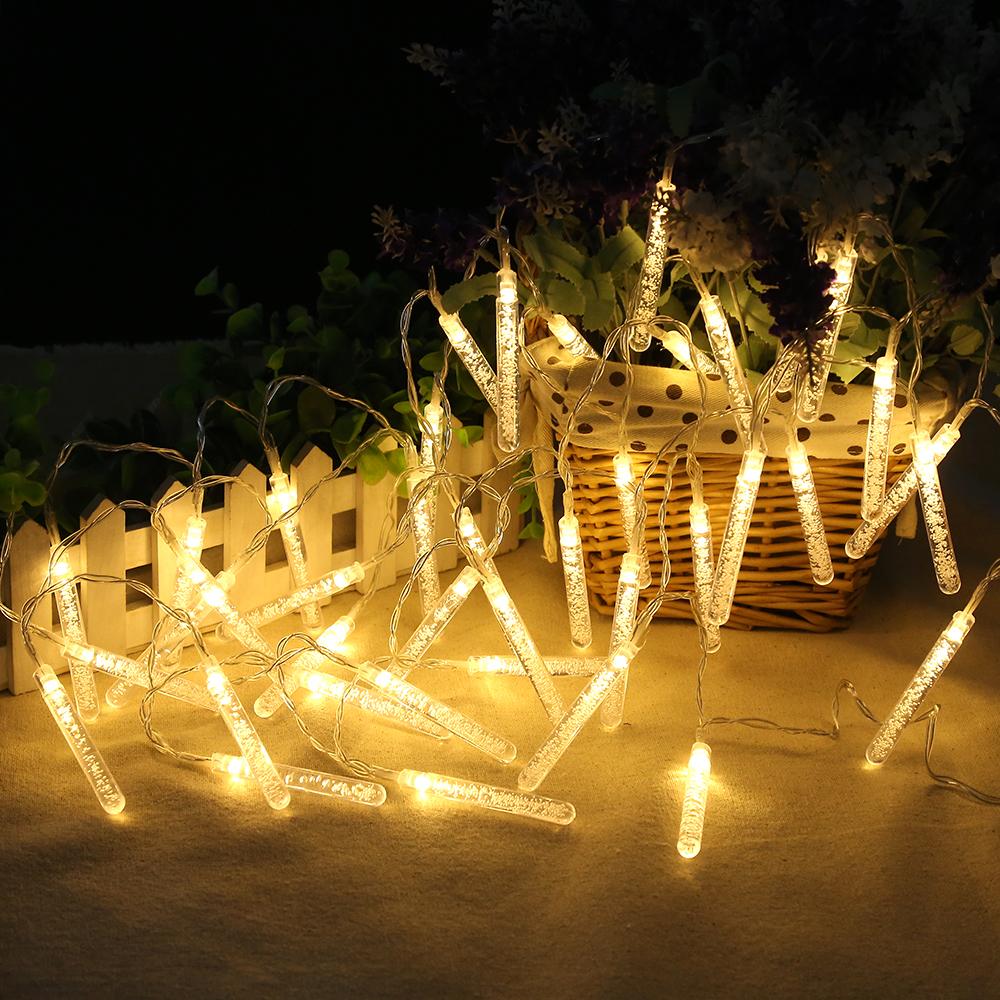 BZ509 2.2M 20 Bulbs Pillar Clear Indoor Outdoor Decoration Festoon Party Garden Yard Fence Lamp Holiday String Lights