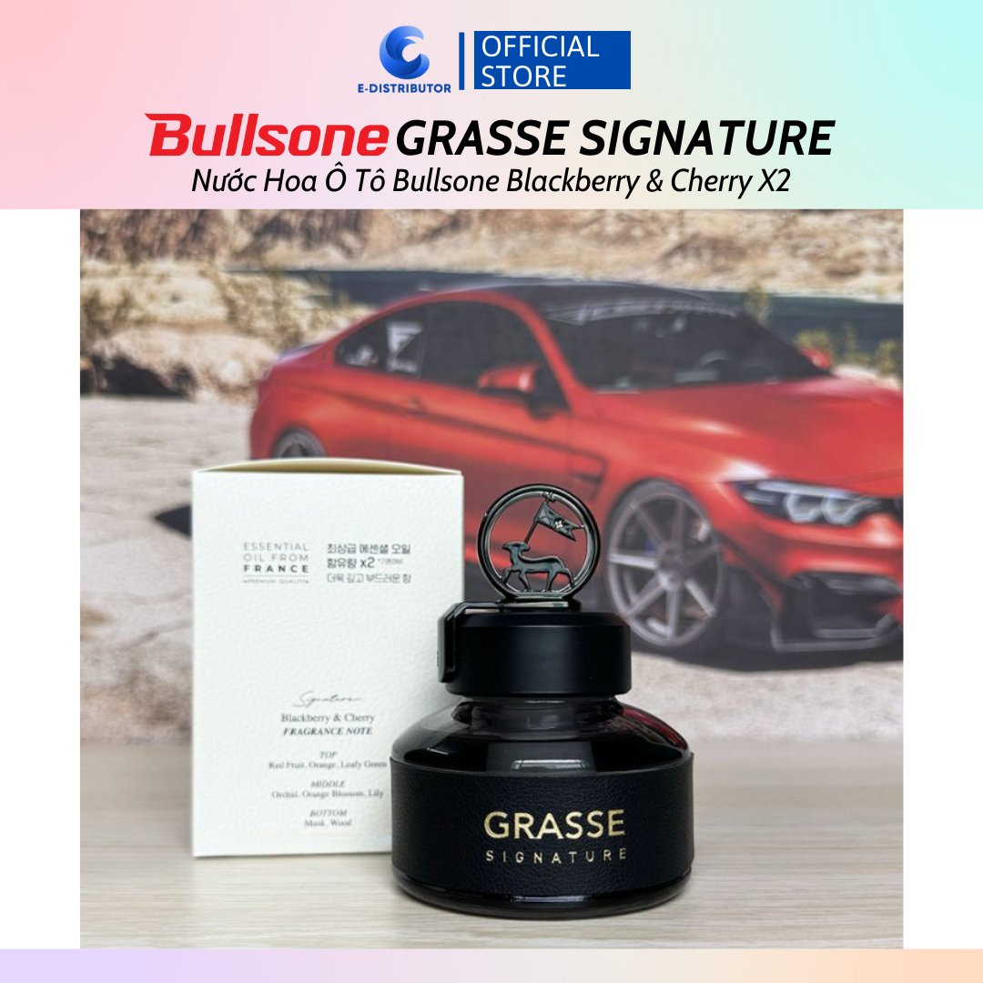Nước hoa ô tô Bullsone Grasse Signature Blackberry &amp; Cherry (Dung tích 110ml) - Hàng chính hãng - Dung tích: 110ml