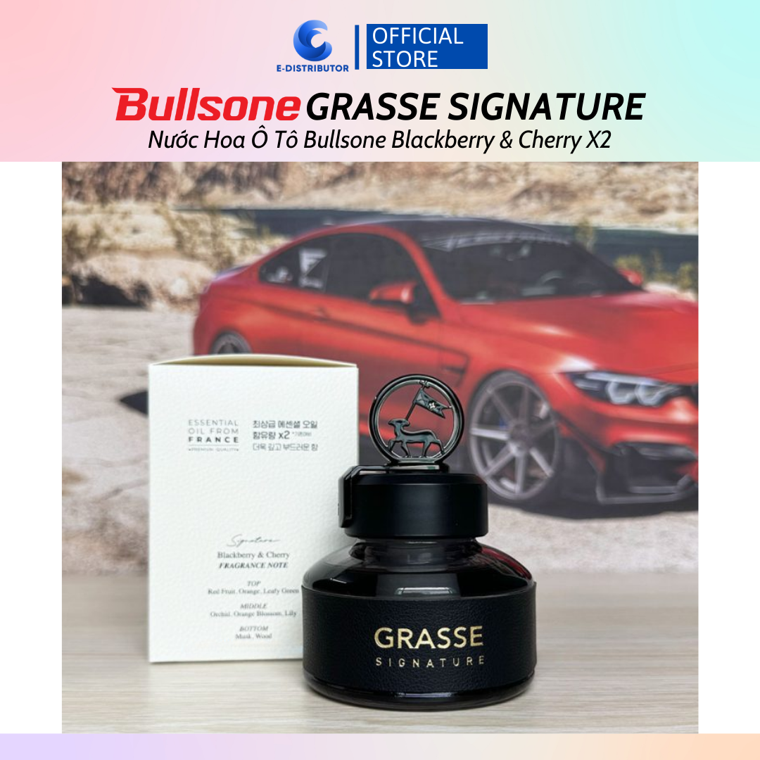 Nước hoa ô tô Bullsone Grasse Signature Blackberry & Cherry (Dung tích 110ml) - Hàng chính hãng - Dung tích: 110ml