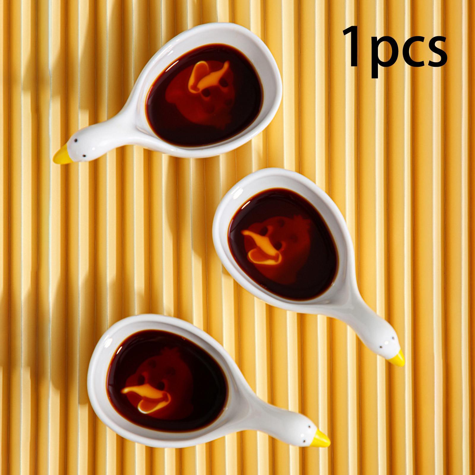 Ceramic Soy Sauce Dish, Appetizer Plates ,Cartoon Swan Serving Bowl ,Chutney Cup for Home ,Kitchen ,Restaurant