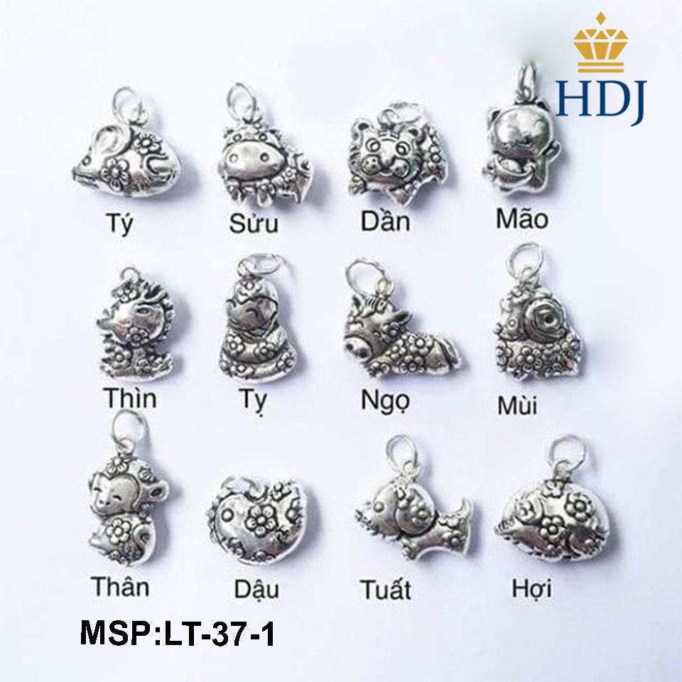 Charm 12 con giáp bằng bạc thái gắn vào lắc cho bé sang trọng trang sức HDJ mã LT-37-1