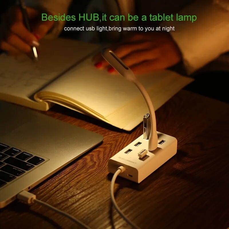 Ugreen UG30370CR130TK 1M màu Trắng Bộ chia HUB USB 2.0 sang 7 USB 2.0 hỗ trợ nguồn MICRO USB - HÀNG CHÍNH HÃNG