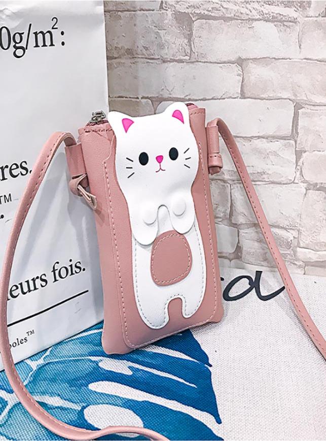 Túi đựng điện thoại - túi đeo chéo mini bag hình chú mèo đáng yêu