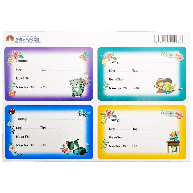 Nhãn Vở Học Sinh Phương Đông (16 Nhãn Vở) - Mẫu 2