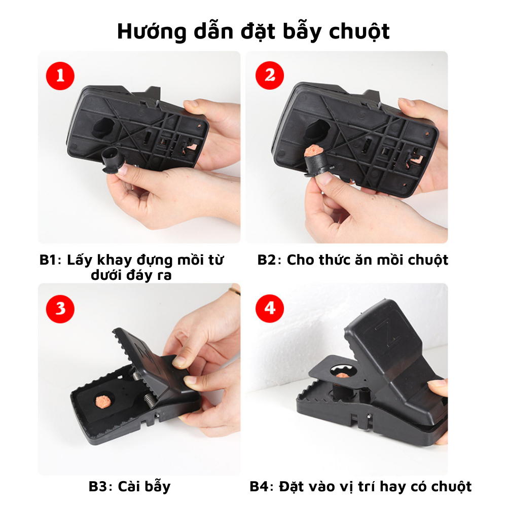 Bẫy Chuột Loại Kẹp Thông Minh Dễ Sử Dụng Nhỏ Gọn, Hiệu Quả, Cao Cấp - Dụng Cụ Diệt Chuột miDoctor