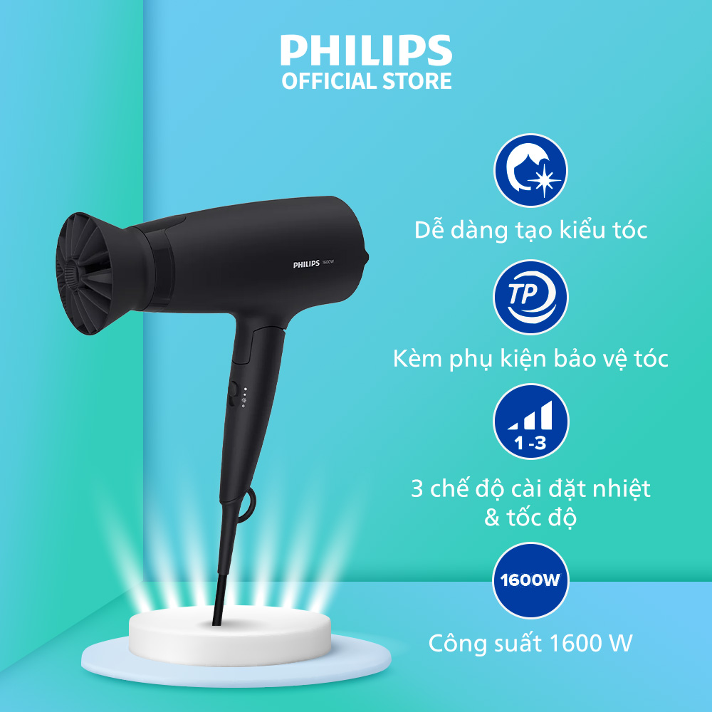 Máy sấy tóc Philips BHD30810 – Sấy khô tóc mạnh mẽ – Chính hãng, bảo hành 2 năm