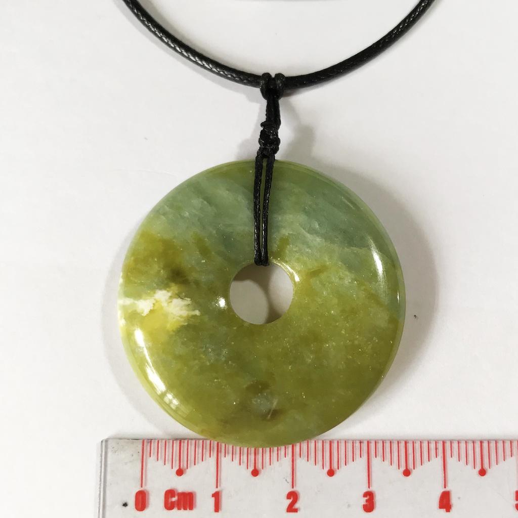 Đồng điếu đá thật của Việt nam đeo cổ màu xanh lá đường kính 3.5 cm cho mệnh Hỏa và Mộc