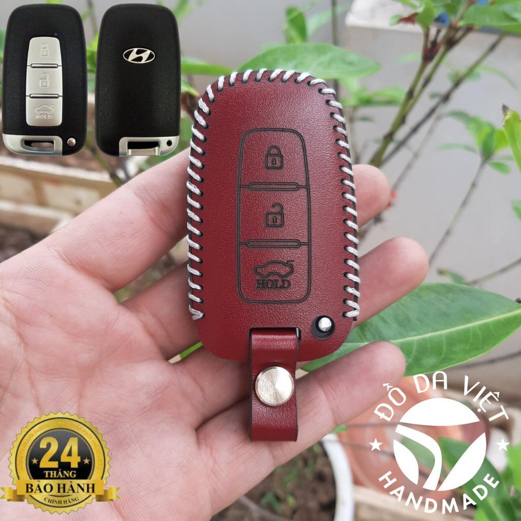 Bao Da Chìa Khoá ô tô Hyundai Sonata, Tucson, Santafe, Genesis, i30, Elantra, Veloster. da bò thật