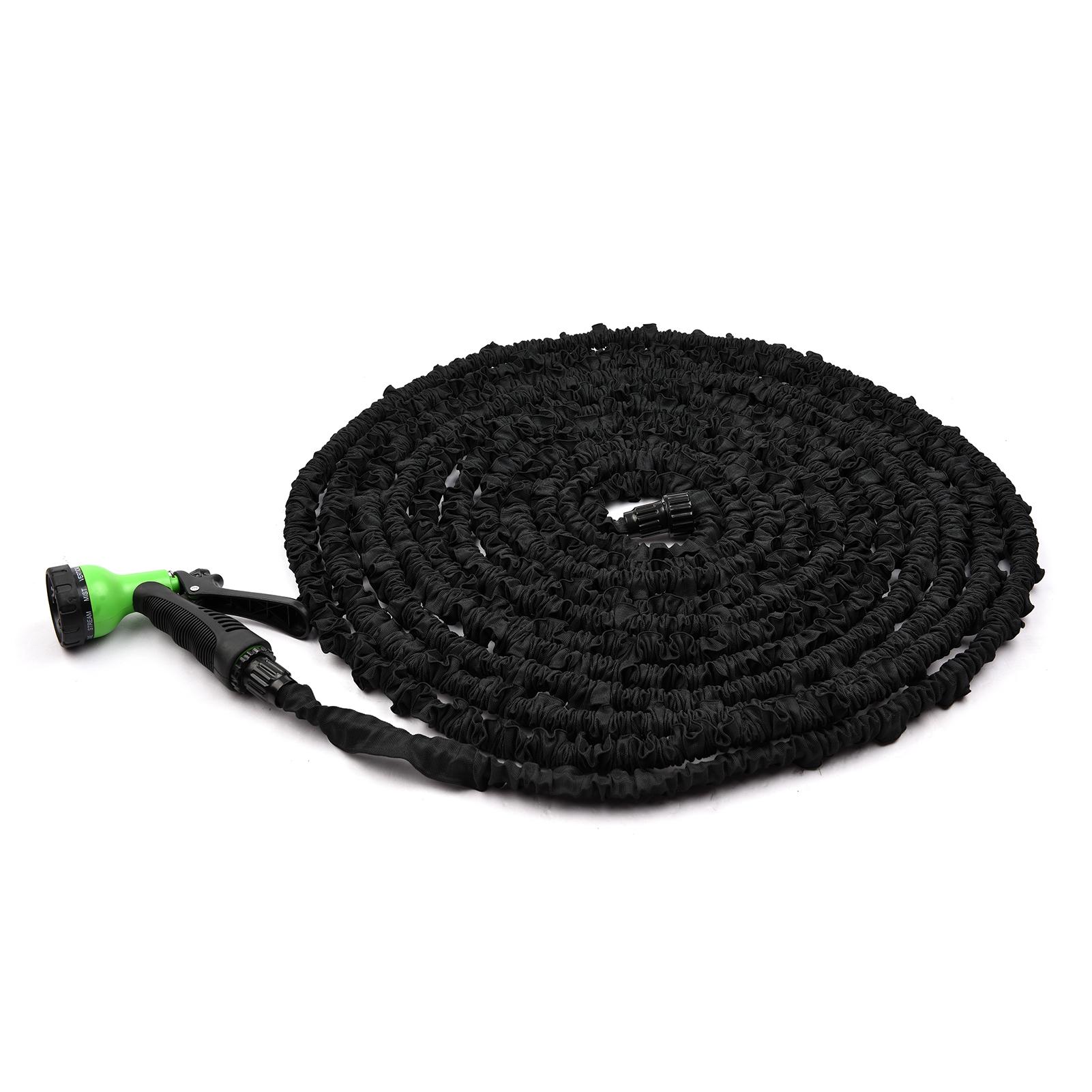 100FT Lightweight Expandable Garden Hose Flexible Water Hose with 3/4-inch Solid Fittings and 8-Function Spray Nozzle High-Strength Fabric Cover with Double Latex Core Soaker Hose