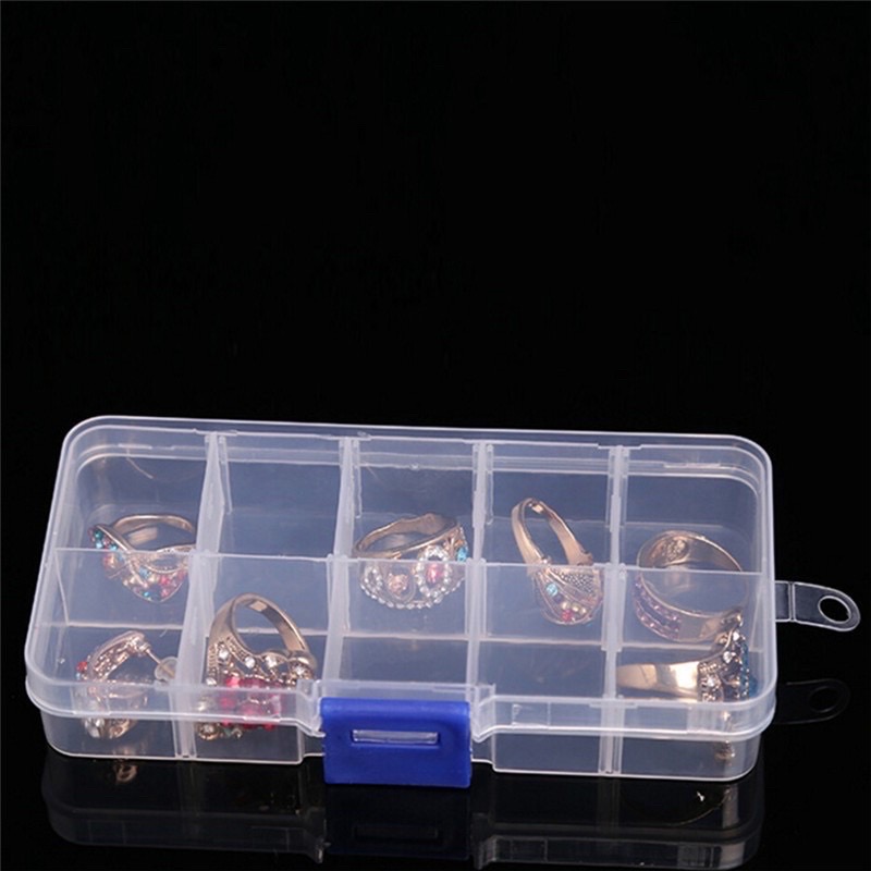 Hộp 10 ngăn lưu trữ Thủ công Đồ trang sức ,bông tai Nhẫn, sticker