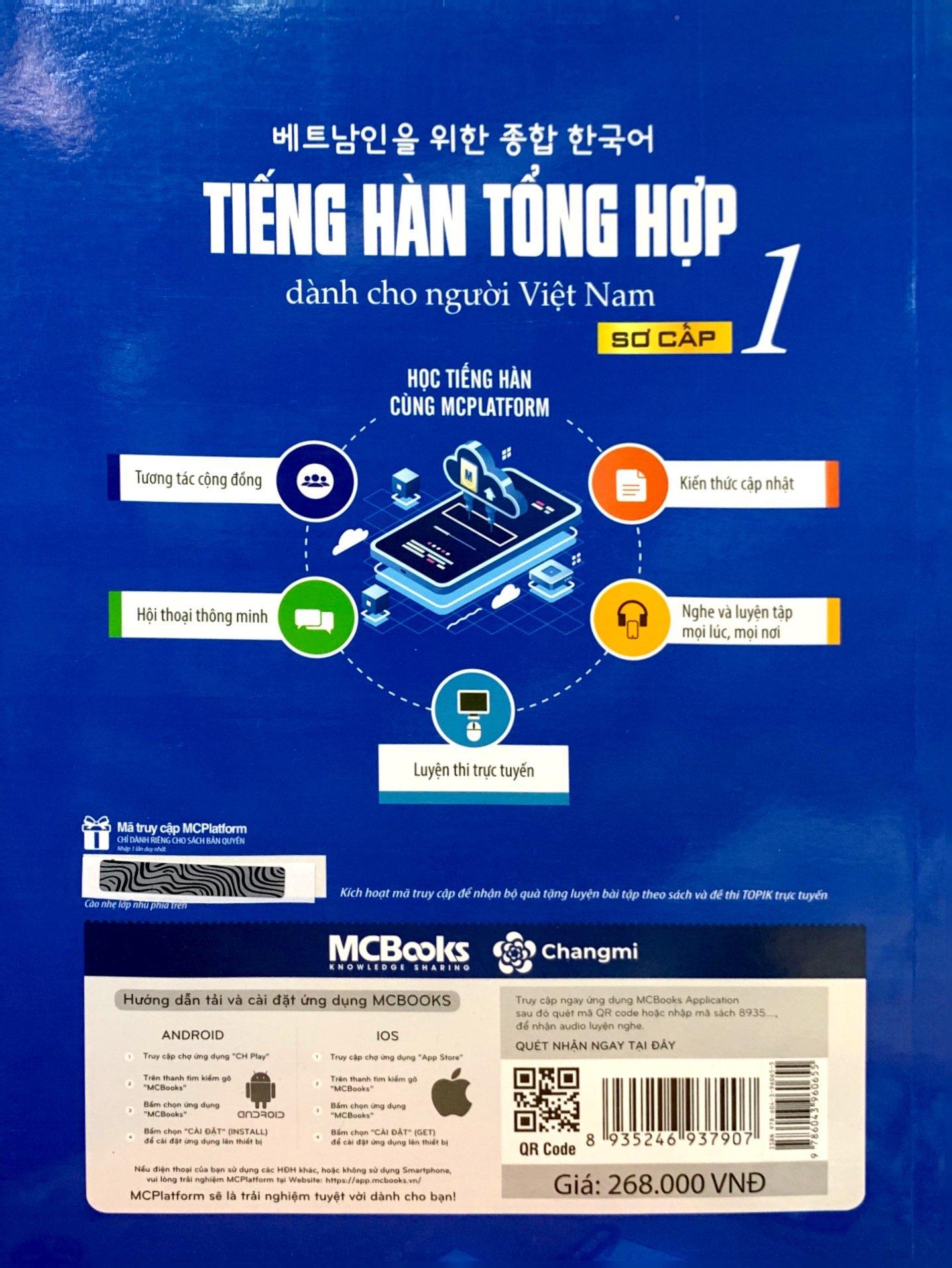 Tiếng Hàn Tổng Hợp Dành Cho Người Việt Nam - Sơ Cấp 1 - Bản Màu (Tái Bản 2023)