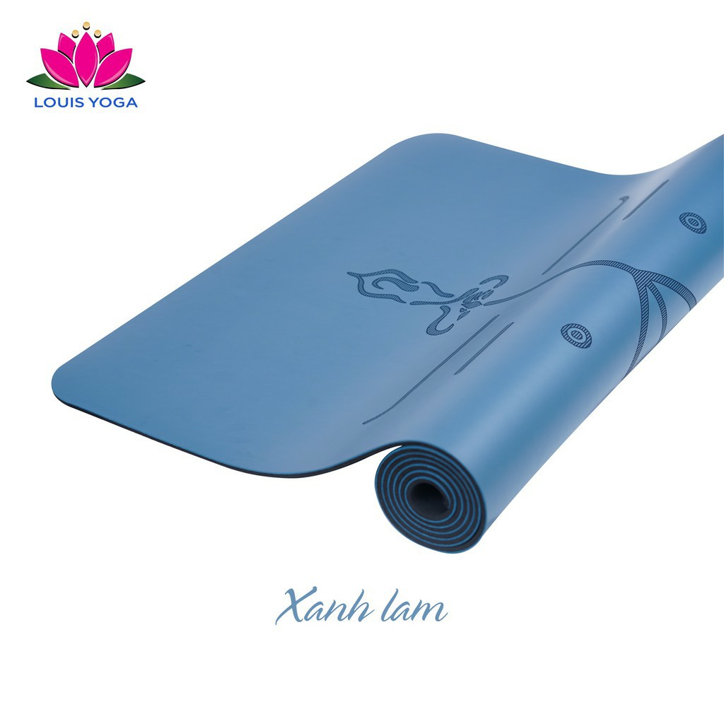 Thảm cao su tập yoga Louis 183x68x0.5cm định tuyến - Chất liệu cao su chống thấm, chống trơn - Thương hiệu LOUIS YOGA