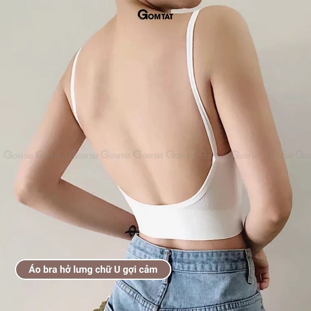 Áo Bra thun gân tâm tập gym, áo ngực khoét lưng chữ U kèm mút đệm mỏng - BRACHU-U-007