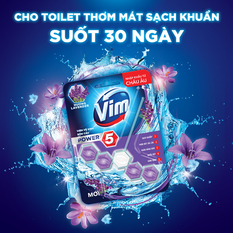 Viên vệ sinh bồn cầu VIM hương lavender 55g