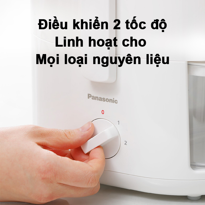 Máy ép trái cây Panasonic MJ-CS100WRA - Ép nhanh, nghiền kiệt với mâm xay 100% kim loại - Công suất 400W - Nhỏ gọn, dễ dùng, vệ sinh bằng máy rửa bát - Hàng chính hãng