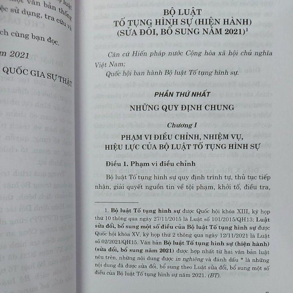 Bộ Luật Tố Tụng Hình Sự Hiện Hành