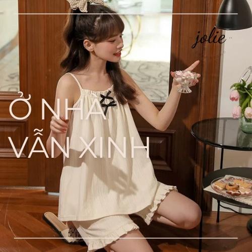 Đồ bộ ngủ 2 dây cotton mềm cho nữ