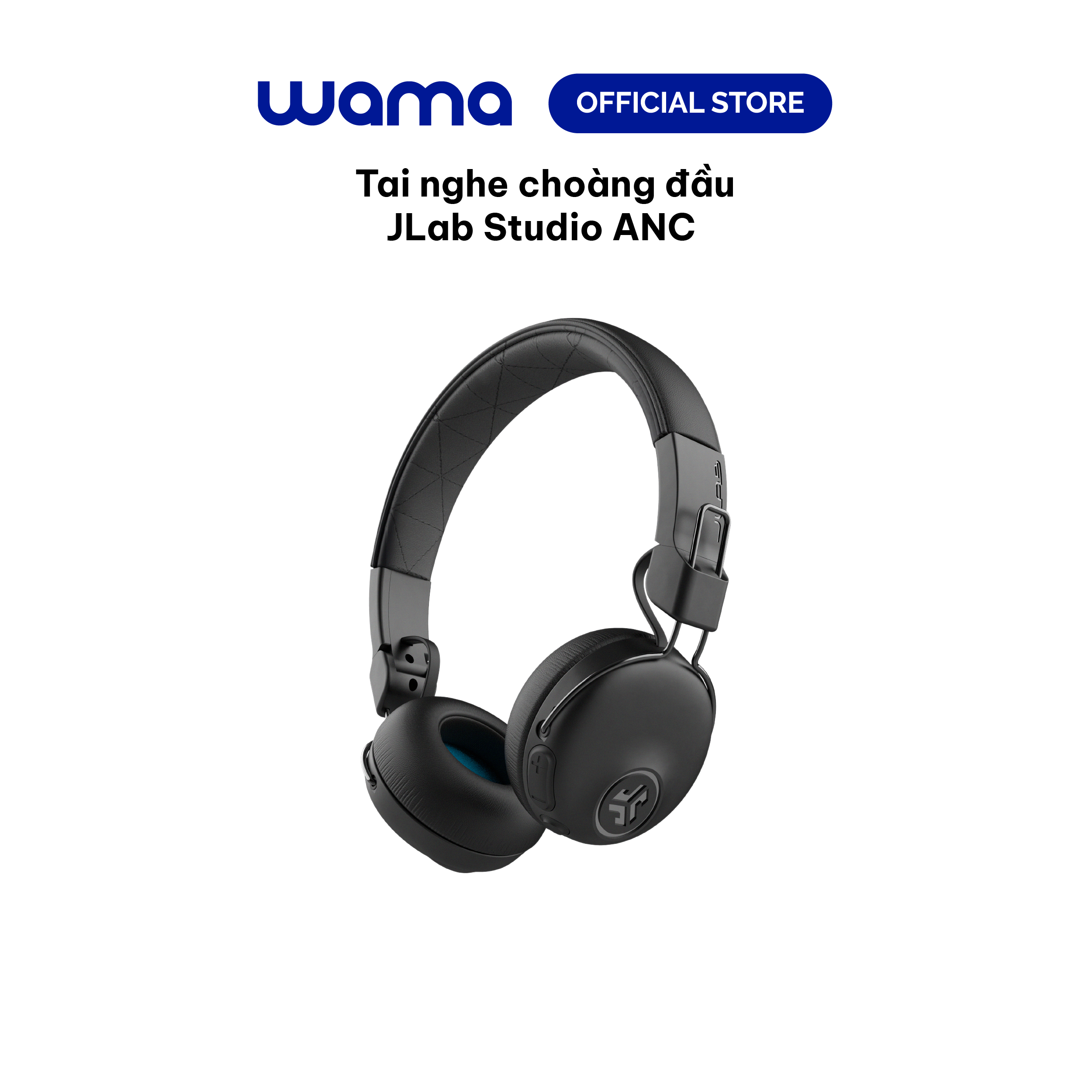 Tai nghe Bluetooth chụp tai TWS On-ear Jlab Studio ANC màu đen chống ồn thời gian nghe 34H Bluetooth 5.0 âm thanh EQ3 - Hàng chính hãng - BH 2 năm 1 đổi 1