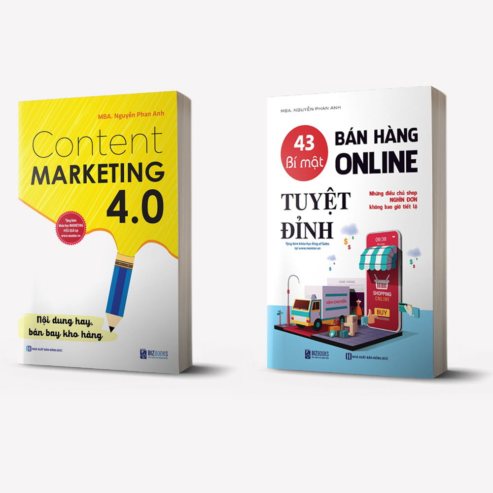 BIZBOOKS - Combo 2 Cuốn Sách: 43 Bí Mật Bán Hàng Online Tuyệt Đỉnh: Những Điều Chủ Shop Nghìn Đơn Không Bao Giờ Tiết Lộ + Content Marketing 4.0: Nội Dung Hay, Bán Bay Kho Hàng - MinhAnBooks