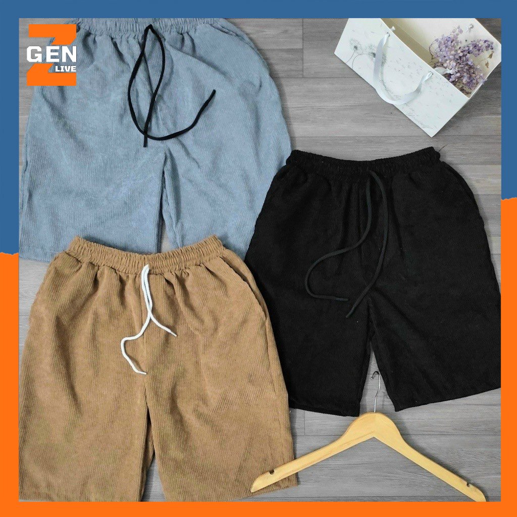 Quần short nhung nam thời trang unisex phong cách GENZ - LZ FASHION - LZTP013