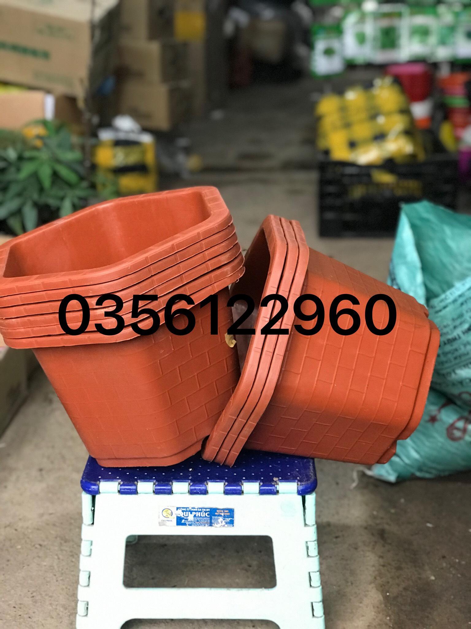 10 Chậu nhựa lục giác FAB380 , chậu nhựa giả sành - KT 26x 20cm