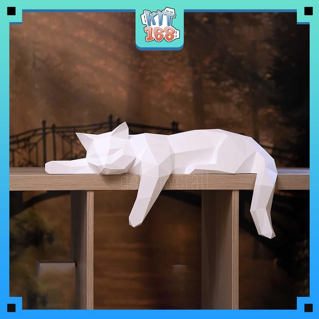 Mô hình giấy động vật Mèo nằm