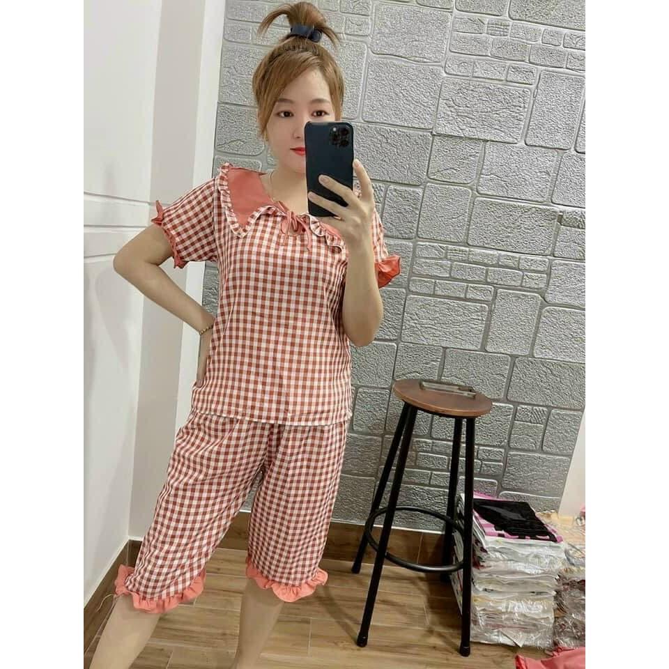 Bộ kate lụa, quần lửng mặc nhà dễ thương - ảnh thật Shop tự chụp