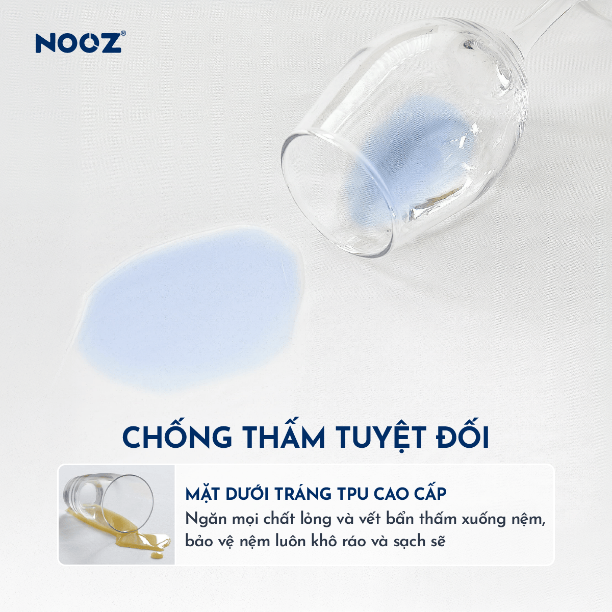 Ga Chống Thấm NOOZ Ga Bo Chun Phủ TPU Kháng Nước Giúp Tăng Tuổi Thọ Và Bảo Vệ Nệm NOOZ Home Goods