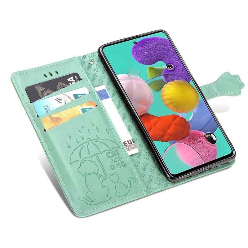Bao Da Nắp Gập In Hình Chó Mèo Đáng Yêu Cho Samsung Galaxy A51 5g A51 5g A51 5g