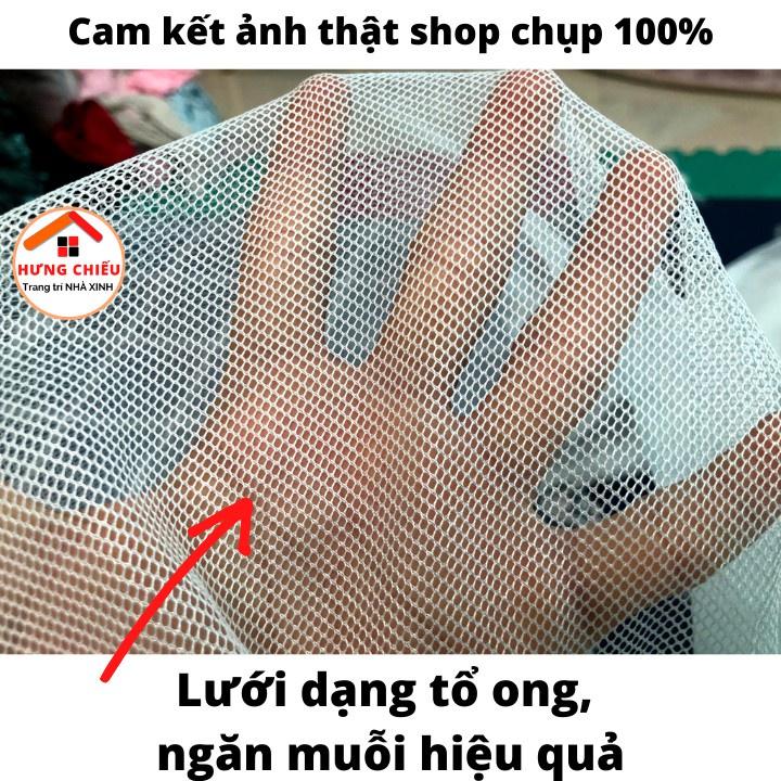 Màn tuyn chống muỗi dệt 10/10 xịn, mùng trắng mắt nhỏ cao cấp 1m2, 1m6, 1m8, 2m2