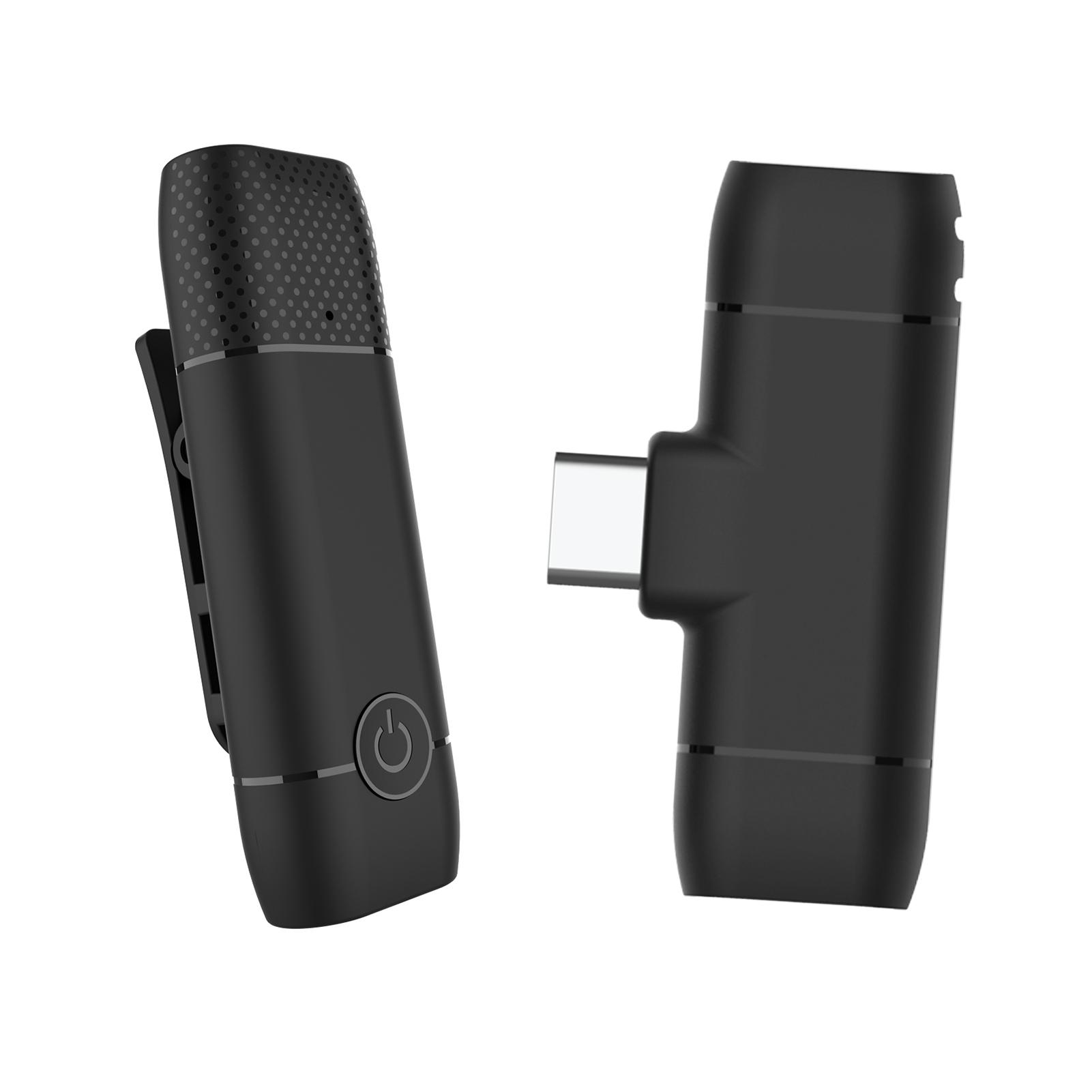 M10 Wireless Lavalier 2.4G Microphone 360°Omnidirectional Lapel Mic Noise Reduction For Type-C Android Smartphone Tablet