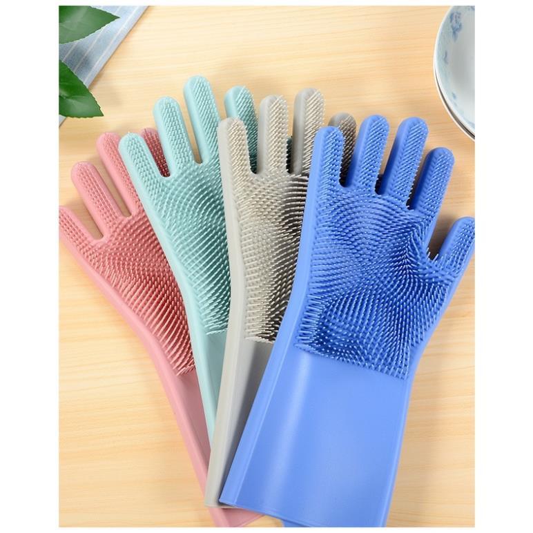 Bao Tay Rửa Chén Đa Năng Có Gai Tạo Nhiều Bọt - Miếng Rửa Chén silicon