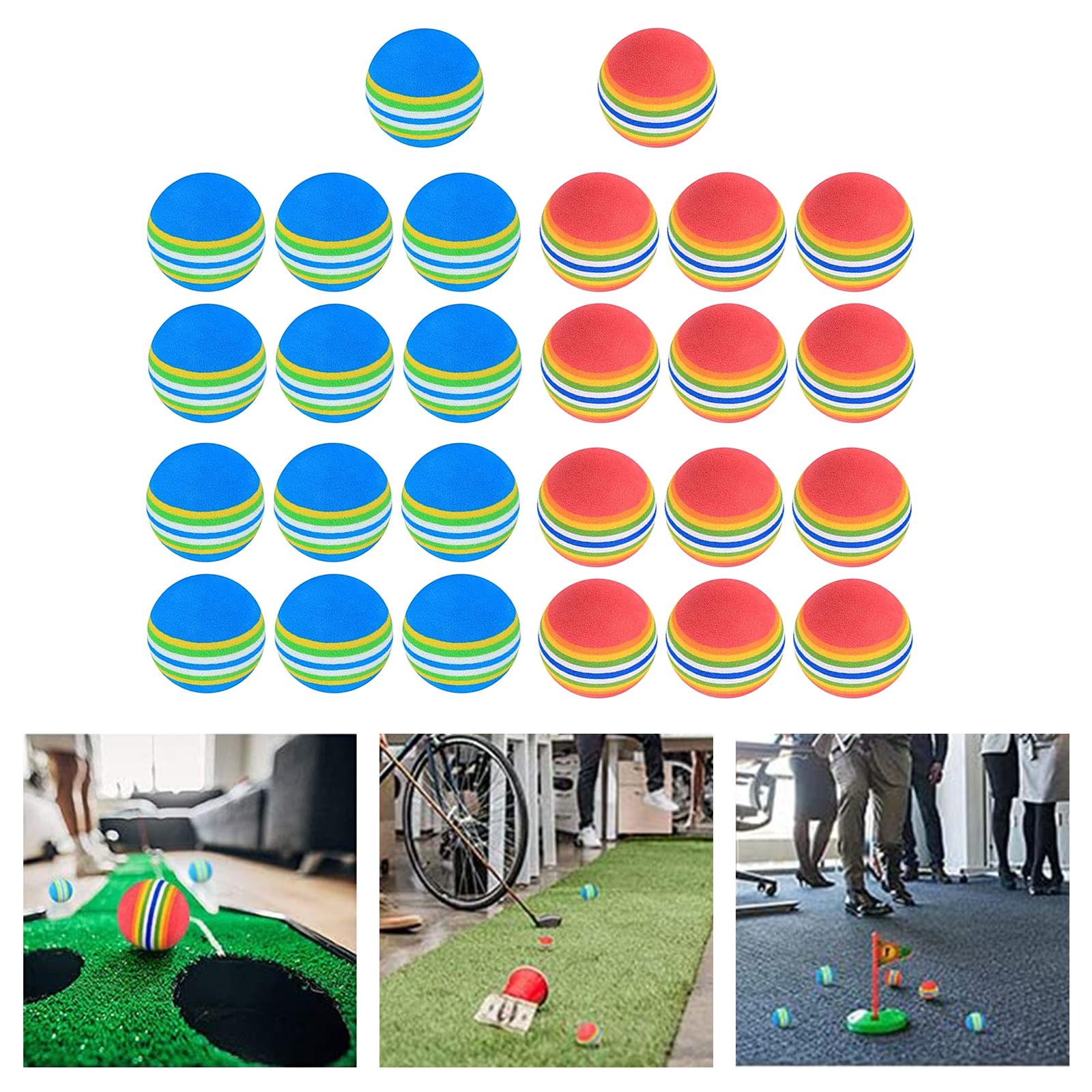 26Pcs Golf Balls Indoor Outdoor Golf Training Balls Soft Foam Golf Balls Rainbow Golf Practice Balls Pet Play Exercise Balls