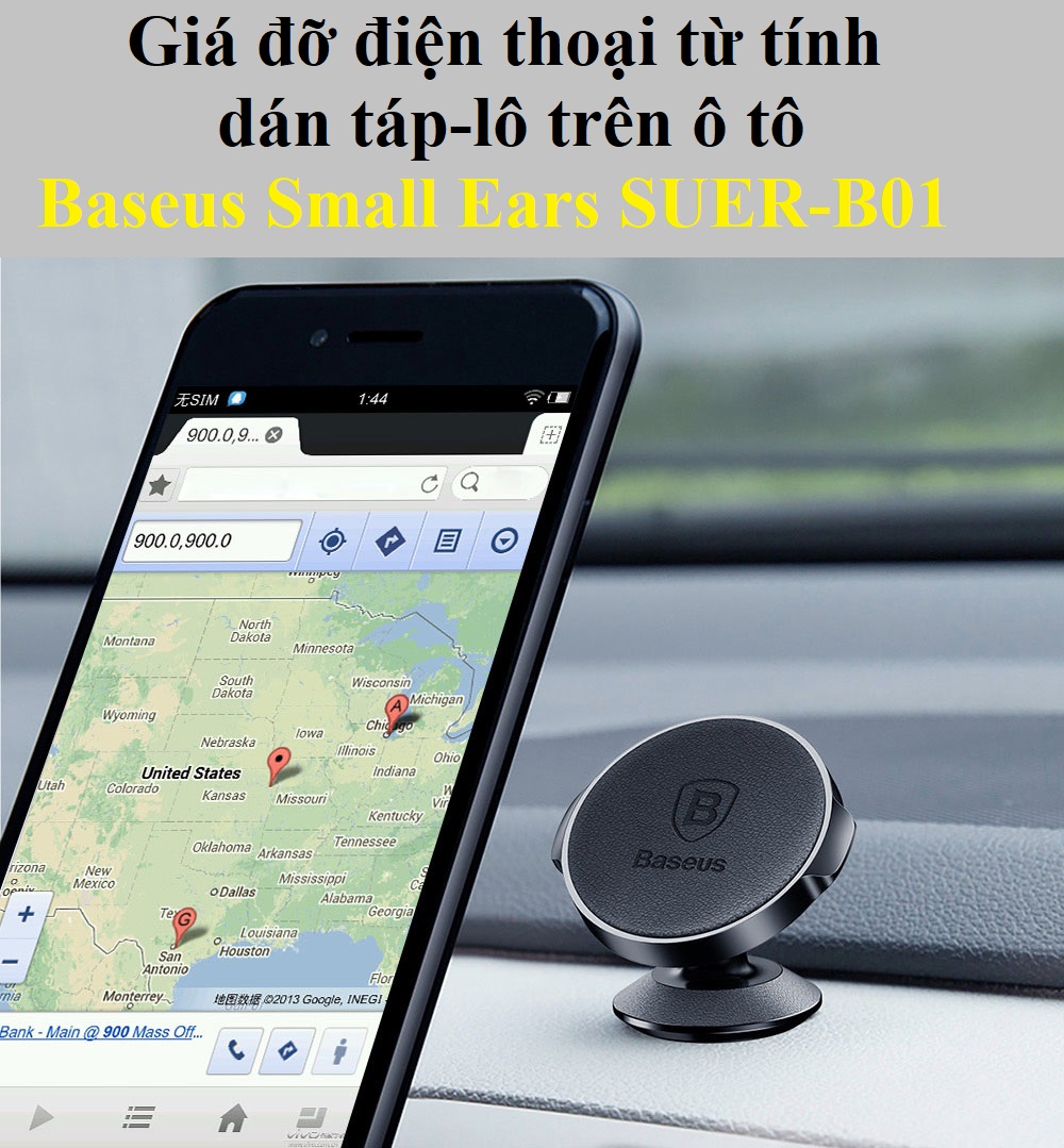 Giá đỡ điện thoại từ tính dán táp-lô trên ô tô Baseus Small Ears SUER-B01 _ Hàng chính hãng
