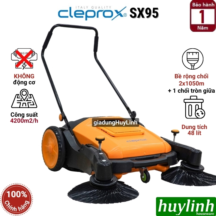 Máy - xe quét rác đẩy tay không động cơ CleproX SX95 - Hàng chính hãng