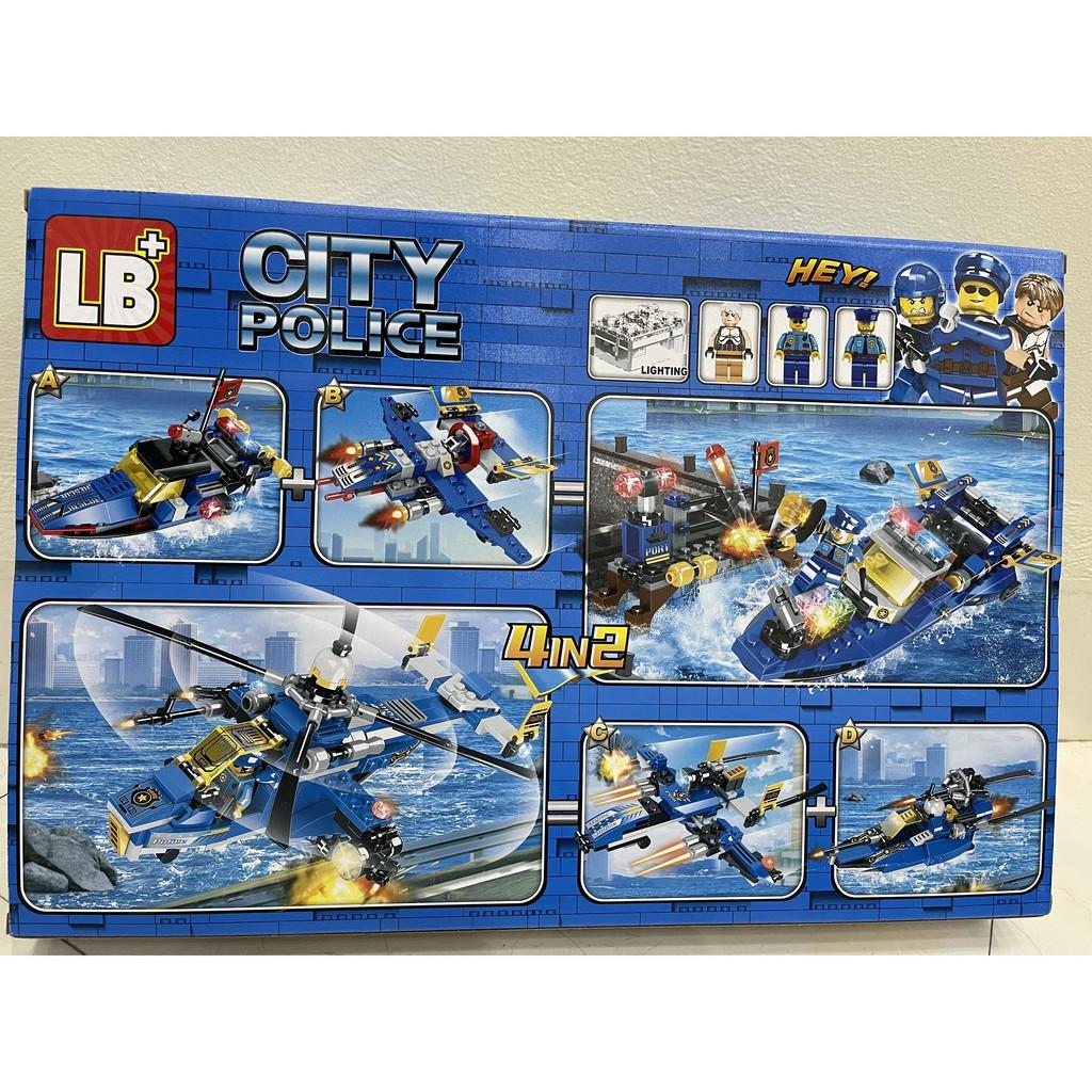 BỘ LEGO XẾP HÌNH LẮP RÁP MÔ HÌNH 4IN2 388 CHI TIẾT CITY POLICE