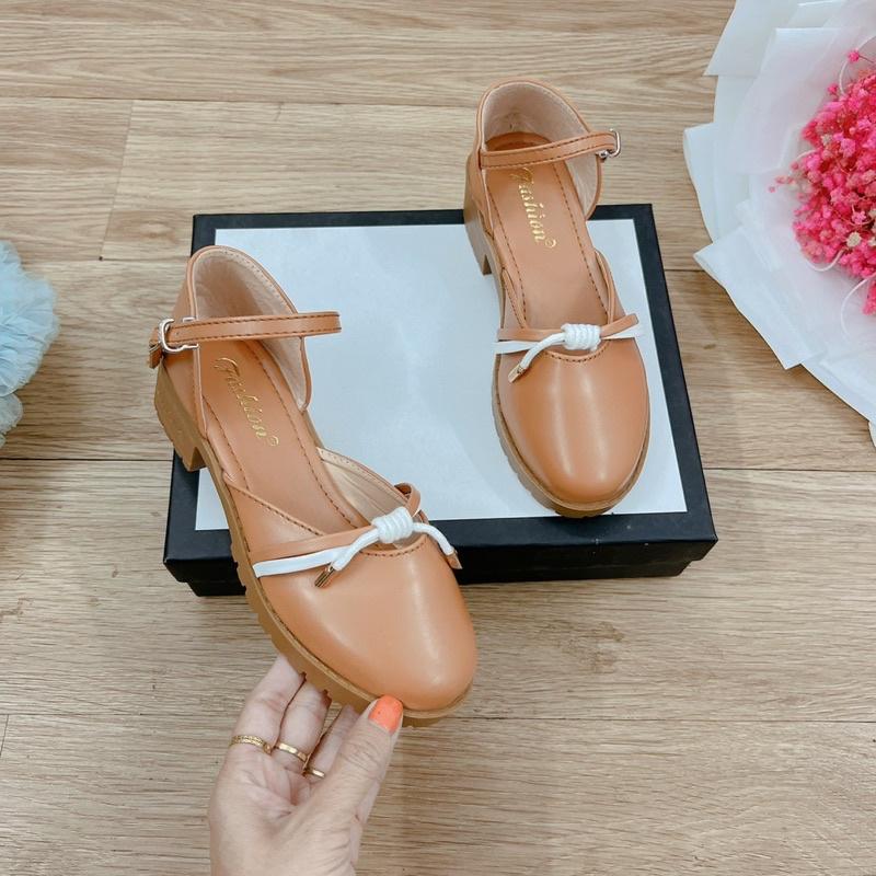 Sandal cao gót 4 phân ulzzang bít mũi, giày Lolita đế cao phong cách vintage ulzzang chất mềm