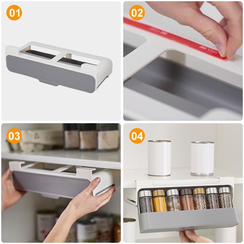 Nhà Bếp Nhà Tổ Chức Giá Để Gia Vị Nêm Gia Vị Giá Đỡ Dưới-Kệ Ngăn Kéo Ẩn Đựng Gia Vị Đựng Chai Lọ Gia Vị Lưu Trữ Phụ Kiện Nhà Bếp