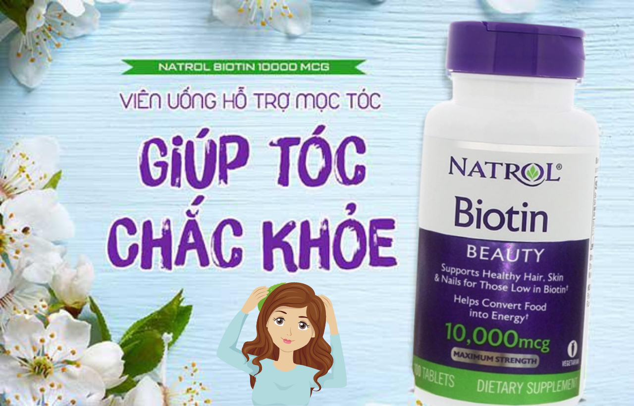 Hỗ trợ mọc tóc Natrol Biotin Beauty giúp tóc mọc nhanh dài, dày hơn,   làn da rạng rỡ và móng tay chắc khỏe - Massel Official