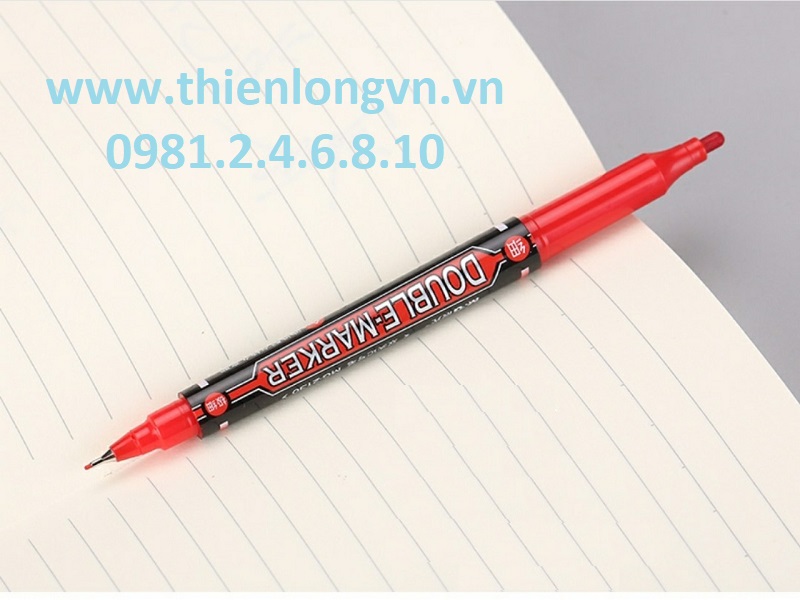 Hộp 12 cây bút dạ kính hai đầu M&amp;G - 2130 màu đỏ