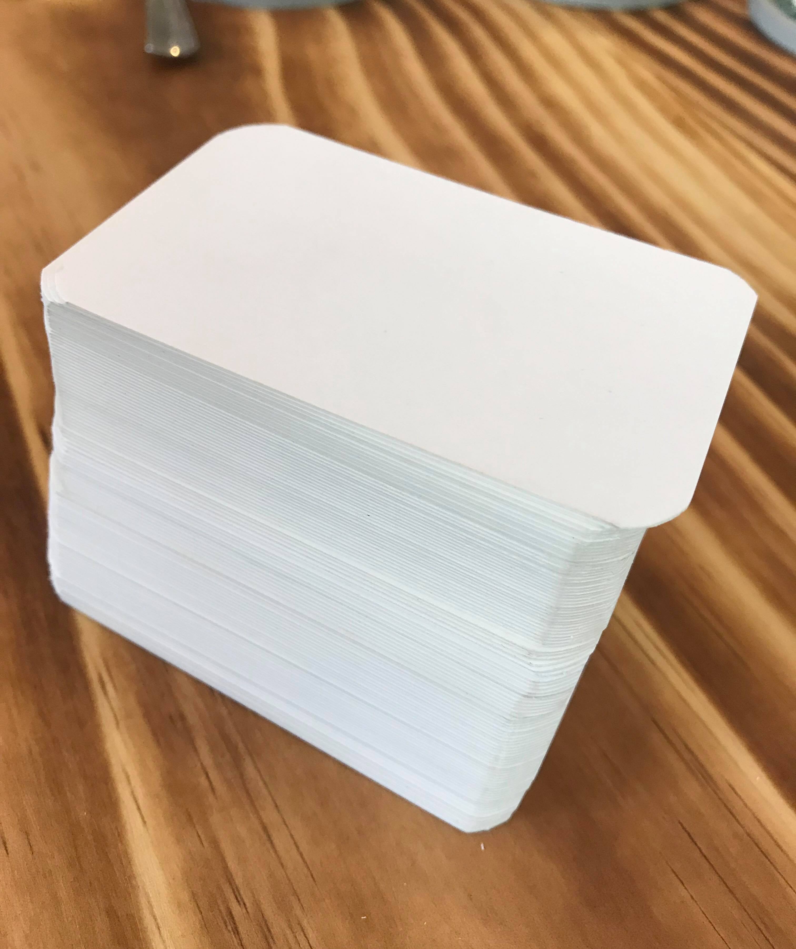 500 flashcard trắng không đục lỗ 5x8cm bo góc