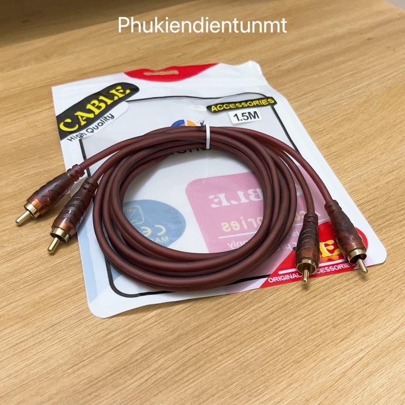 Dây cáp AV 2 -> 2 nâu 1.5m lõi đồng