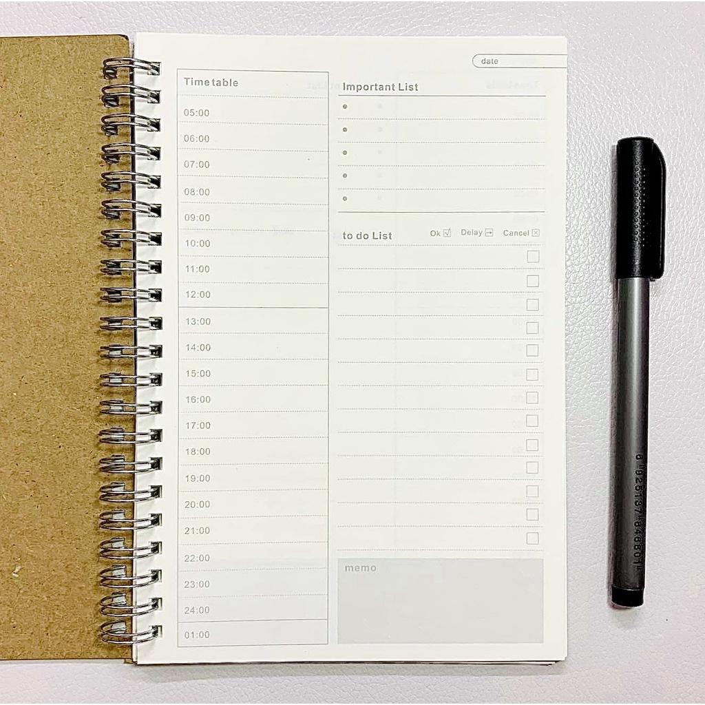 Essential Box Ver. 3 - Stationery Gift Box, Sổ Basic Planner Lên Kế Hoạch, Sổ Dot Grid, Note Ghi Chú, Bút Gel Đen 0.5mm