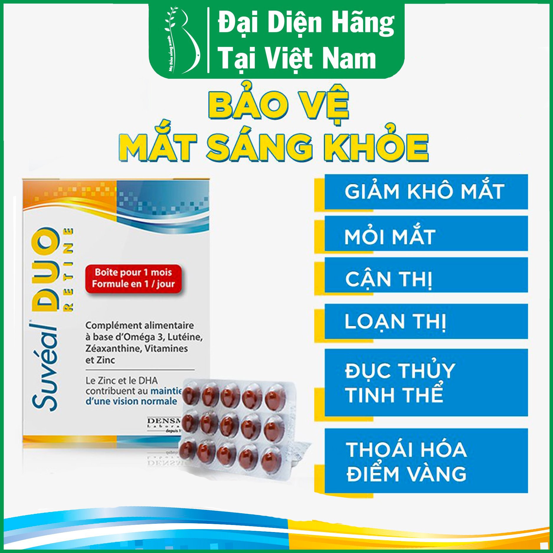 Vitamin Bổ Mắt Cao Cấp Từ Pháp Suvéal Duo: Chống Tia Sáng Xanh, Giảm Tổn Thương Mắt Do Quá Trình Oxh Trong Học Tập, Làm Việc, Tuổi Tác, Phòng Ngừa Và Hỗ Trợ Điều Trị Đục Thủy Tinh Thể, Thoái Hóa Điểm Vàng 